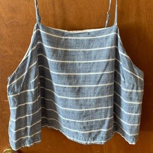 Blue striped two piece outfit